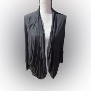 Zenana Outfitters Charcoal Open Front Cardigan